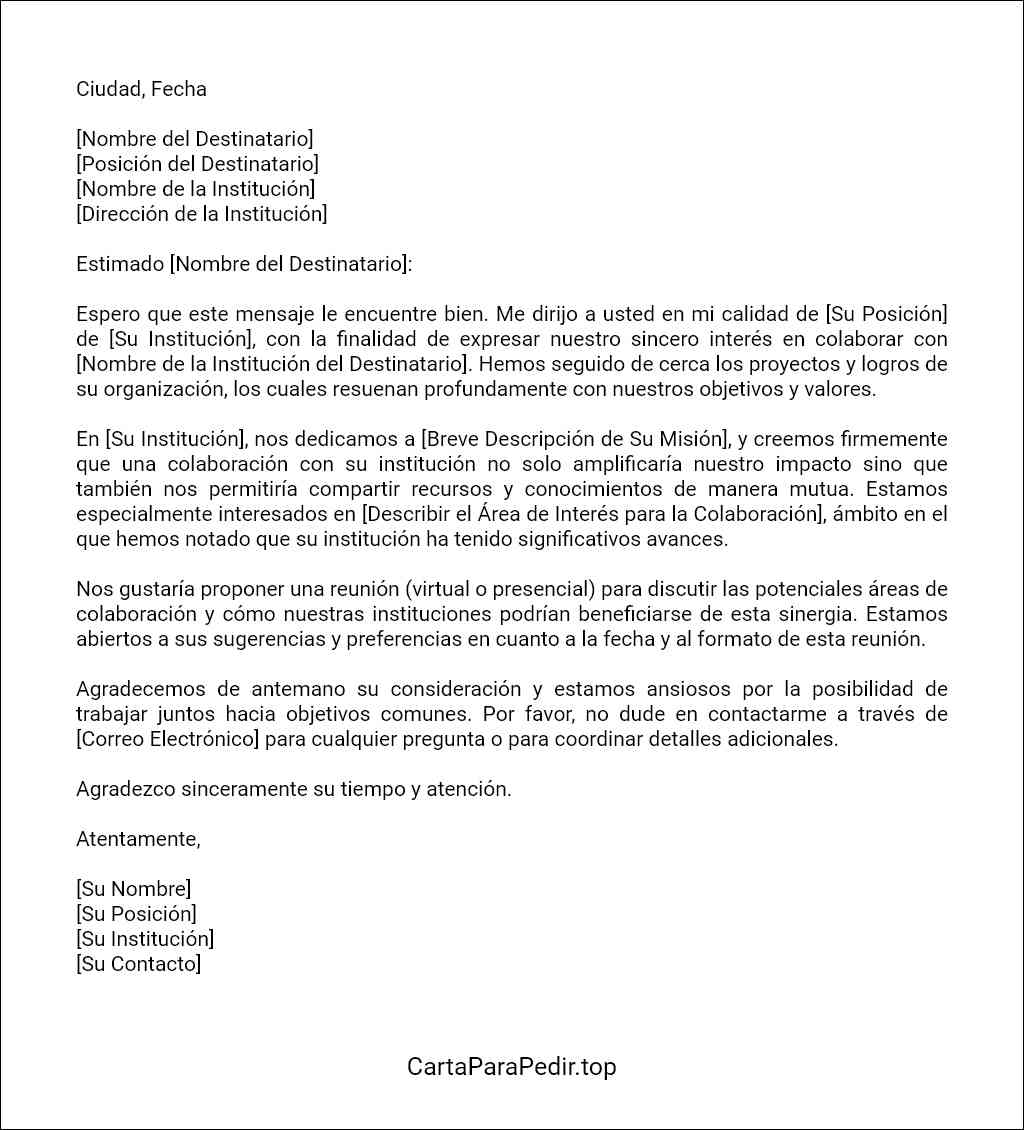 modelo de carta para solicitar colaboración