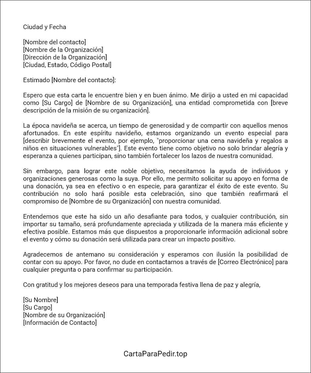 la mejor carta de solicitud de donación para navidad 